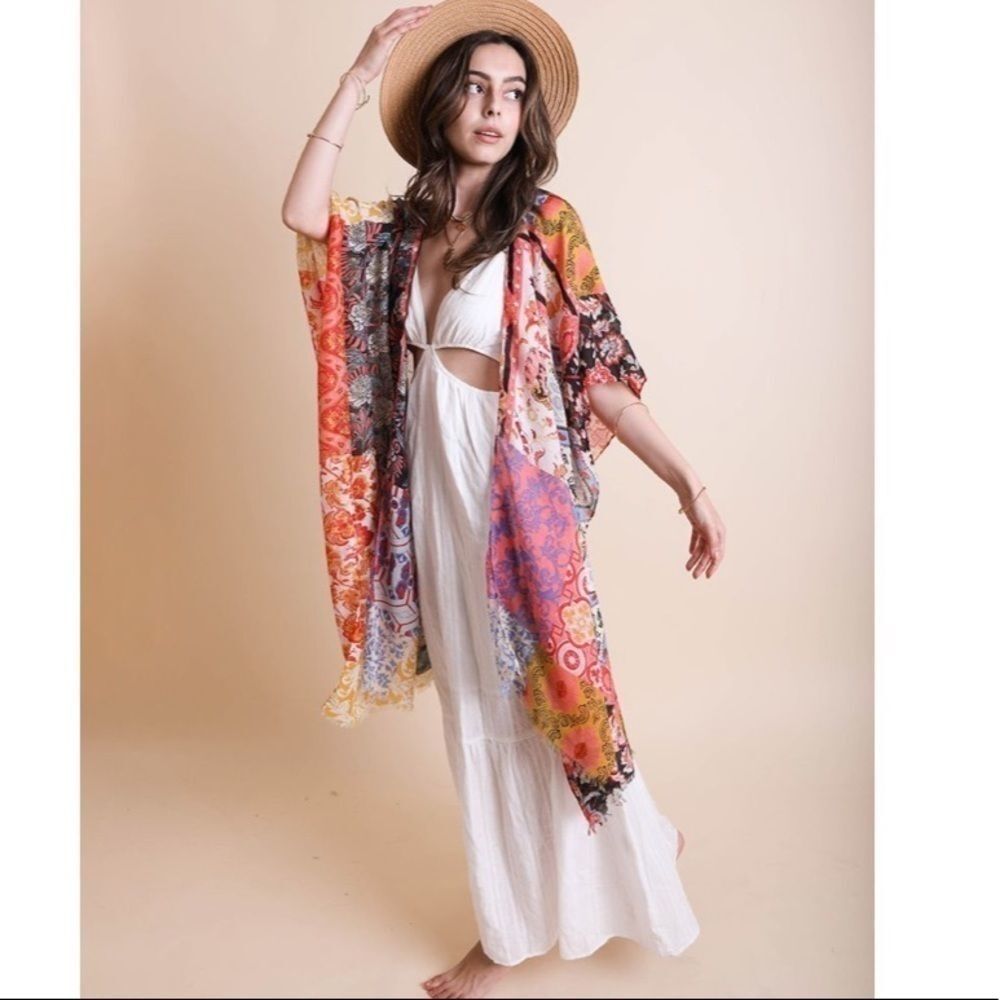 Floral Kimono Patchwork Boho One Size Brand New